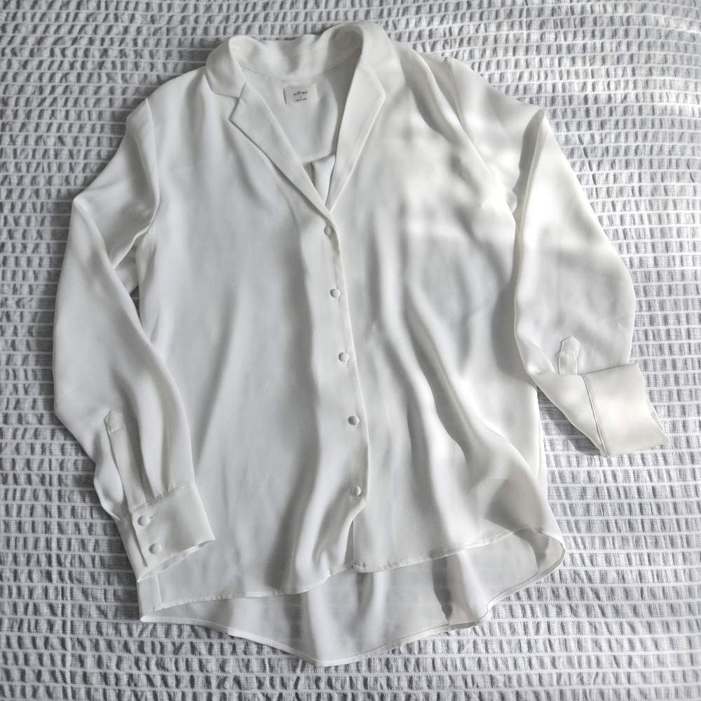 Wilfred Aritzia Tulum Blouse Button Down White